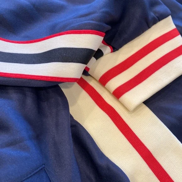 Victorious Retro Style Tracksuit Jacket Navy Blue w/White and Red Trim Size 3XL - Picture 13 of 13